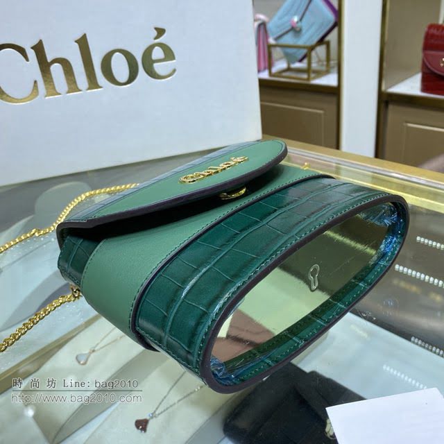 Chloe女包 克洛伊經典Aby lock鱷魚紋圓環鏈條手袋 Chole手提肩背斜挎包  jjh1348